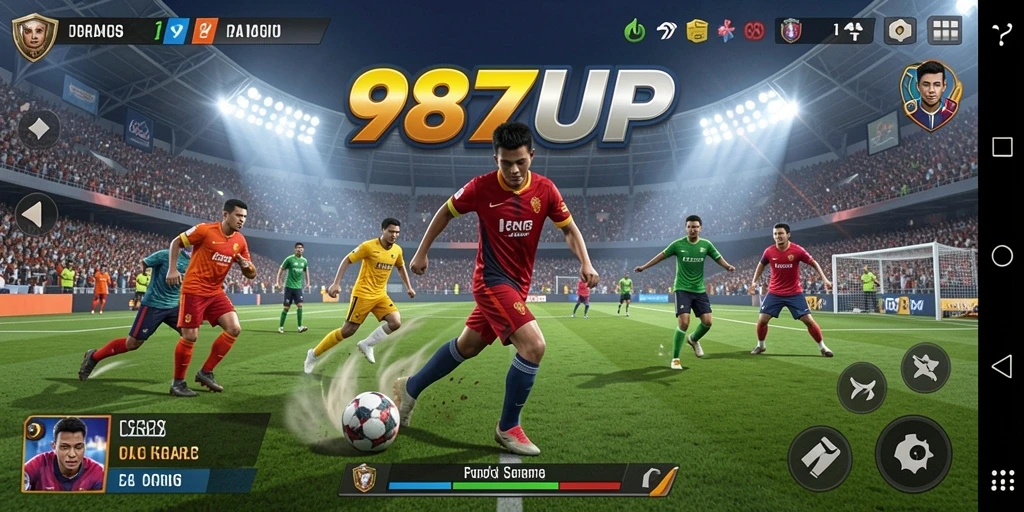 Tampilan gameplay menarik dari 987UP yang menampilkan aksi olahraga.