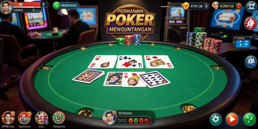 Tampilan menarik dari gameplay Poker di ATM138.