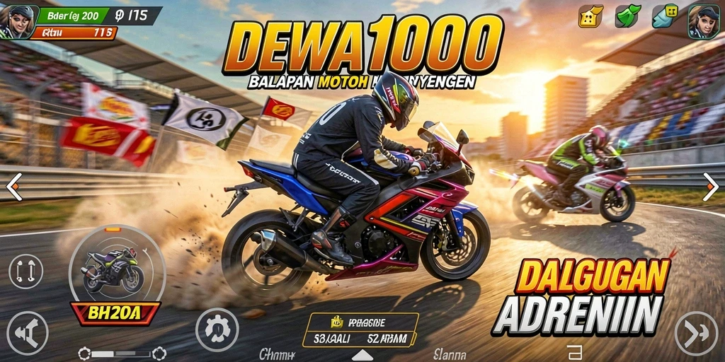 Gameplay seru balapan motor dengan kecepatan tinggi dan aksi mendebarkan.