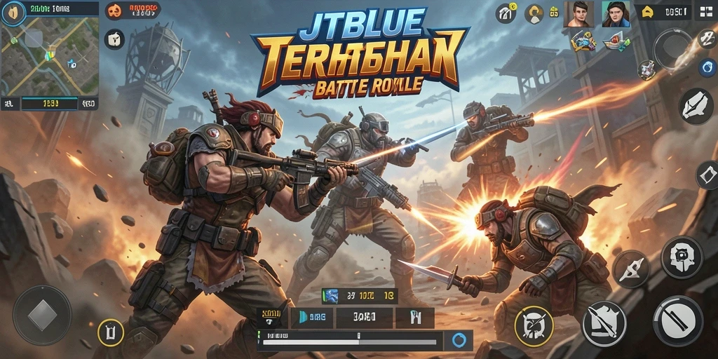 Tampilan menegangkan dari gameplay JTBLUE dalam pertarungan Battle Royale.