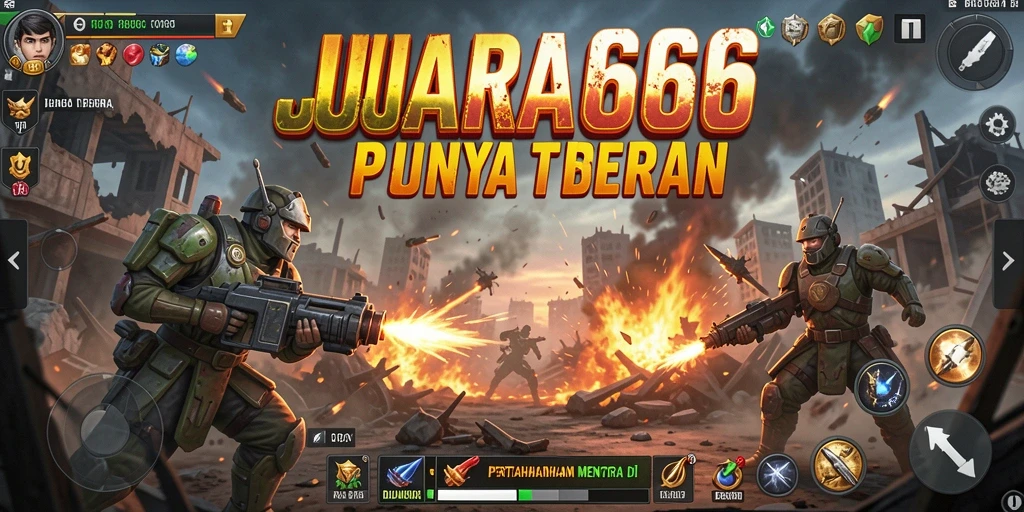 Tampilan gameplay JUARA666 dengan suasana pertahanan menara yang mendebarkan.