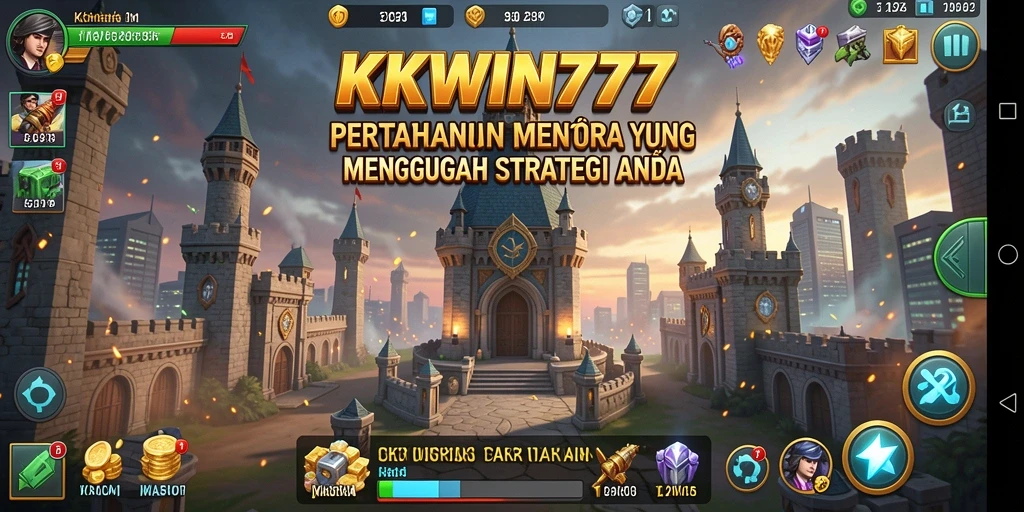 Tampilan gameplay menara pertahanan yang mendebarkan.