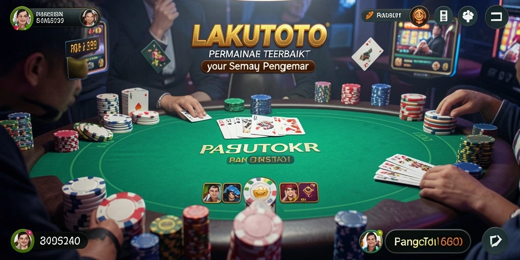 Tampilan gambar layar dari gameplay Poker yang mendebarkan di LAKUTOTO.
