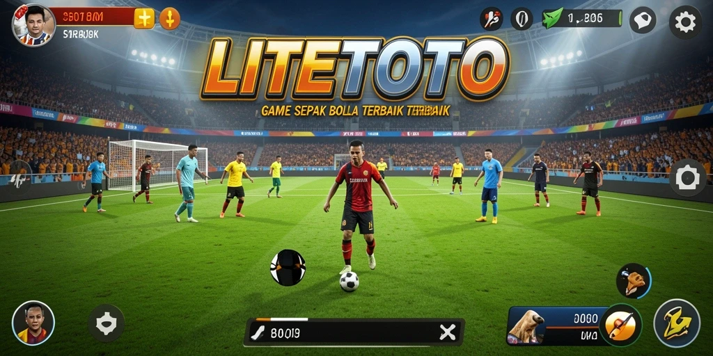 Tangkapan layar gameplay menarik di LITETOTO yang menampilkan aksi sepak bola nyata.