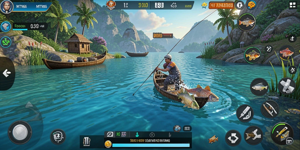 Tangkapan ikan yang memuaskan dalam gameplay MT966 yang seru.