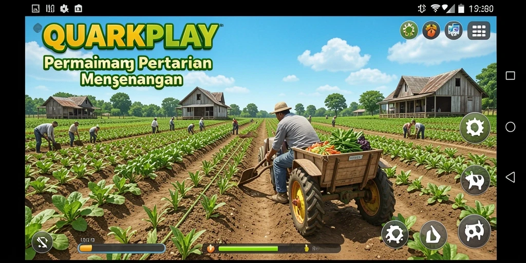 Gameplay QUARKPLAY yang menarik dan penuh warna dalam dunia pertanian.