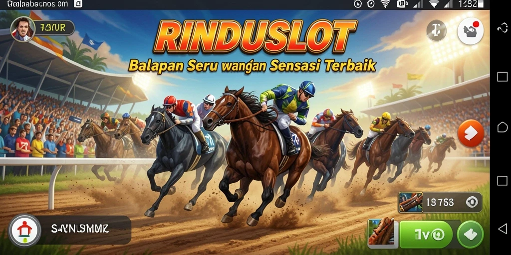 Tampilan gameplay seru di lintasan balap RINDUSLOT.