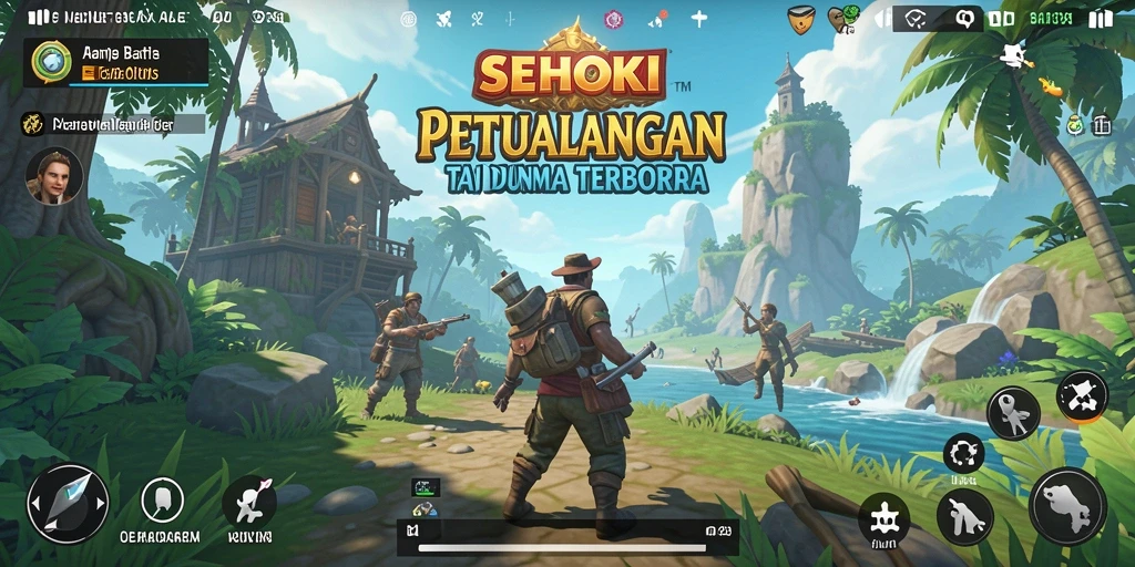 Gameplay Open World SEHOKI dengan pemandangan menakjubkan dan karakter yang berinteraksi.