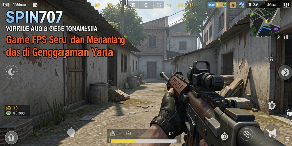 Screenshot menunjukkan aksi tembak-menembak yang seru dalam SPIN707.