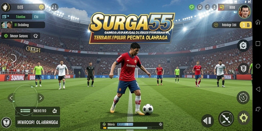 Gameplay menarik dalam SURGA55 dengan aksi sepak bola seru.